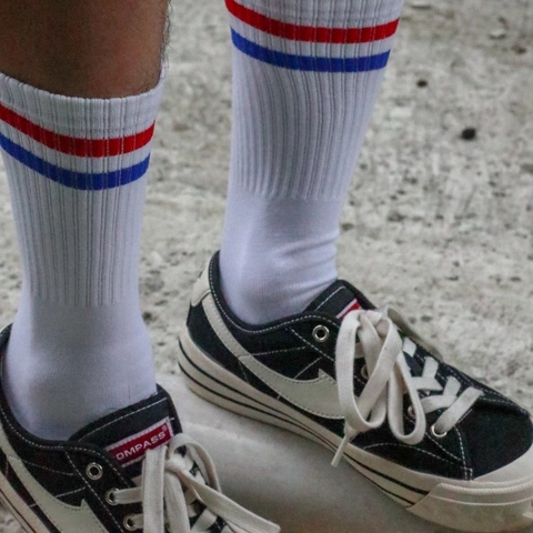 Kaos Kaki Trendi Kasual Bahan Tebal Pria Wanita Dewasa - Old School Motif Polos Tribal