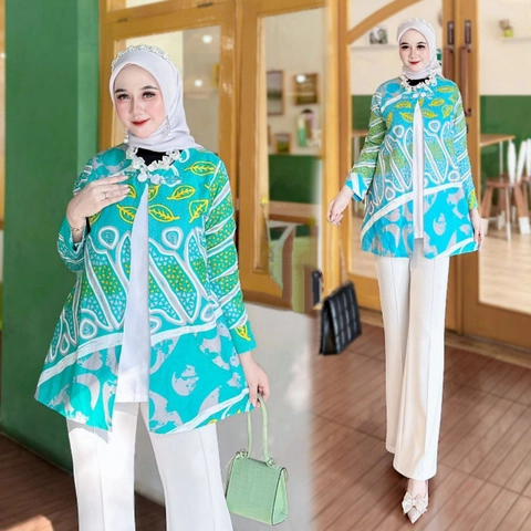Ks muslim fashion - Atasan Batik Wanita Blouse Baju Kerja motif reva
