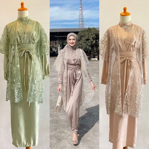 COLLECTION SARJANA - SET GAMIS BROKAT MODEL TERBARU AMAYYA PREMIUM - SET GAMIS+ OUTER