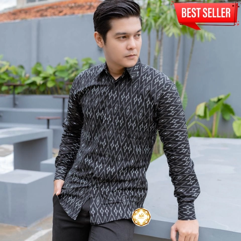 Rambe Batik Indonesia - Kemeja Batik New Slimfit Tebal Halus dan Tidak Luntur A3