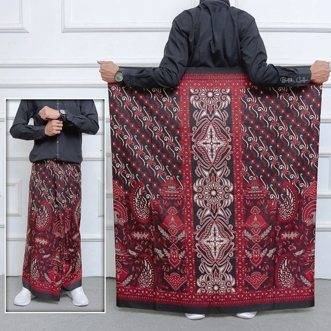 Batik Alfin - Sarung Batik pria dewasa motif gus arman merah sarung santri dewasa