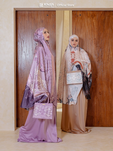 KhadijahLabel - Mukena Dewasa Jumbo Premium Signature Silk Historical Damascene Paradise