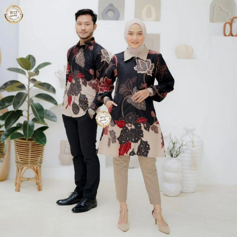 Batik Alfin - Baju batik couplen pria dan wanita atasan model kekinian terbaru