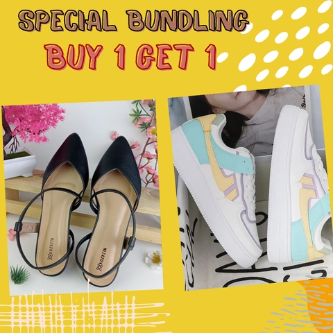 Koekita - Paket Bundling Buy 1 Get 1 Sandal Selop Wanita Felysa & Sepatu Elvira