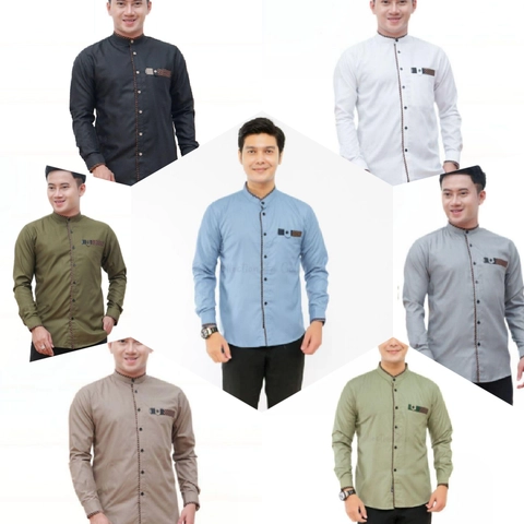 Khisna collection - Baju koko pria muslim simpel modern motif aryana