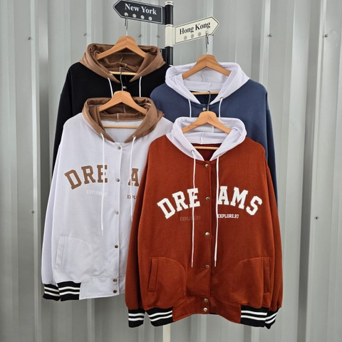 Mirani - Dream Hoodie Baseball - Hoodie Pria Casual Murah Kekinian - Hoodie Cowok Kancingan