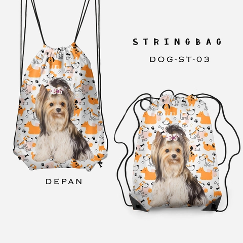 Dewani - Dewani Stringbag Full Print ST-DOG03 Tas Serut Seri Dog