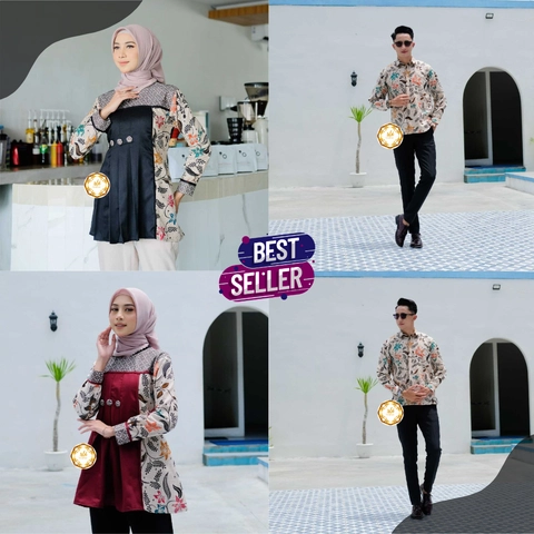 Rambe Batik Indonesia - Batik Couple Atasan Lora Bisa Beli Pisah Original - LB2