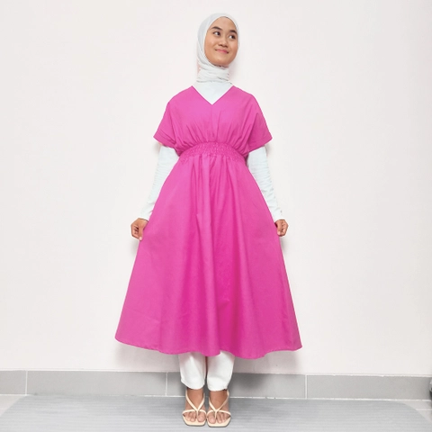 MKY Clothing - MIDI DRESS LINEN KATUN