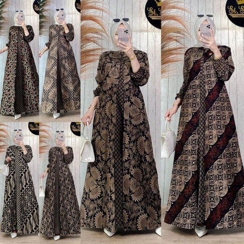 Batik Alfin - Gamis batik cantik model terbaru gamis wanita muslim