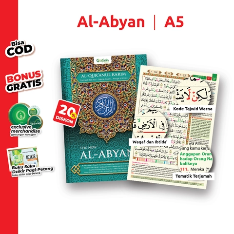 Alfatih Quran - AL-ABYAN A5 Al-Quran Tilawah Rasm Utsmani Terjemah Waqaf Ibtida' Kode Tajwid Warna A5 Sedang