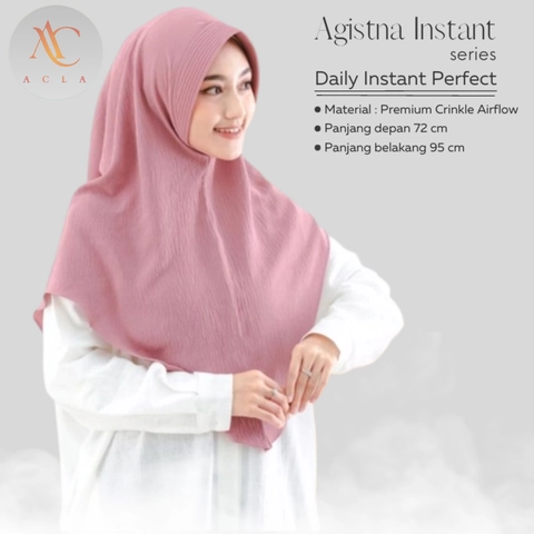 Acla Daily - Jilbab Agistna Bergo Instan Crinkle Airflow Pad Anti Tembem