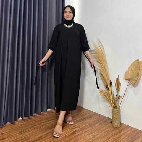 MEQA DAILY - MEGA DAILY - Fathia Dress Wanita Busui Polos Crinkle