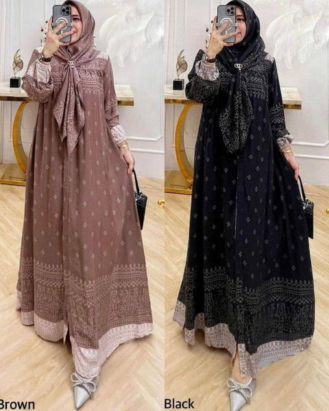 Khisna collection - New gamis set hijab Claudia bawah payung lebar dan busui