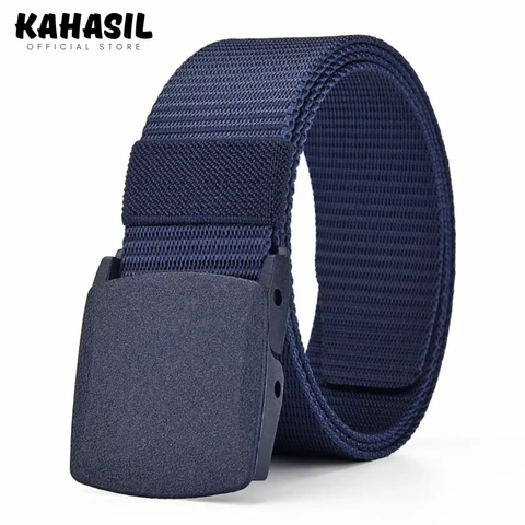 KAHASIL - Ikat Pinggang Sabuk Gesper Pria Nylon Kanvas Anti Metal Detector Panjang 120cm KHBELT05