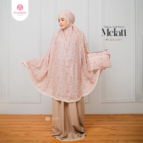 KhadijahLabel - Mukena Dewasa Mukena Resleting Dagu Mukena Motif Melati