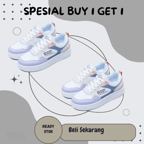 LUXIA - Spesial Buy 1 Get 1 Sepatu Kets Sneakers Fashion Wanita Beyound Space