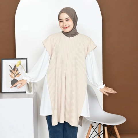 Mybamus - Gemma Two In One Tunic - Atasan Muslim Wanita - Atasan Wanita Lengan Panjang - Blouse Kekinian