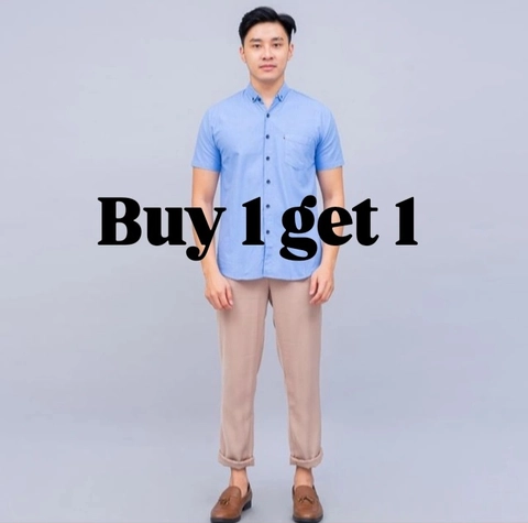 MR DEE - Kemeja lengan pendek buy 1 get 1