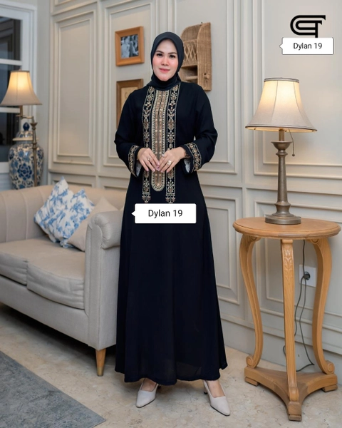 Dylan 19 [TA] - Dylan 19 - Abaya Dress Syari Hitam Mewah