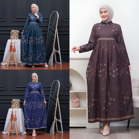 Kois Batik - Gamis batik wanita terbaru best seller motif anjae
