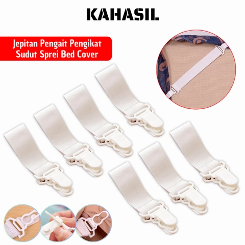 KAHASIL - Jepitan Pengait Penjepit Karet Sudut Sprei Bed Cover Tali Pengikat Pengencang Ujung Kasur