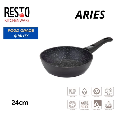 KJU - RESTO ALUMINIUM DEEP FRYPAN - ARIES - DIAMETER 24CM