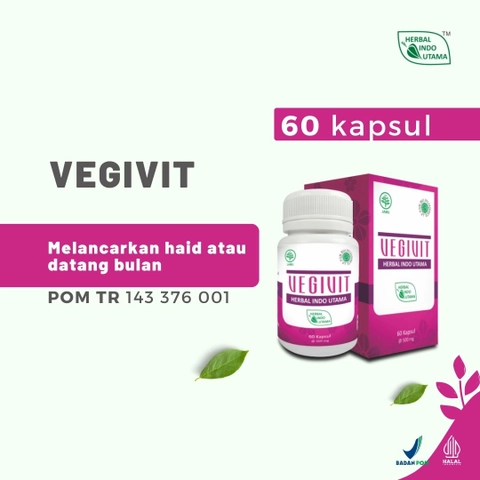Herbal Indo Utama - VEGIVIT Herbal Memperlancar Haid Menstruasi Lancarkan Datang Bulan 60 Kapsul