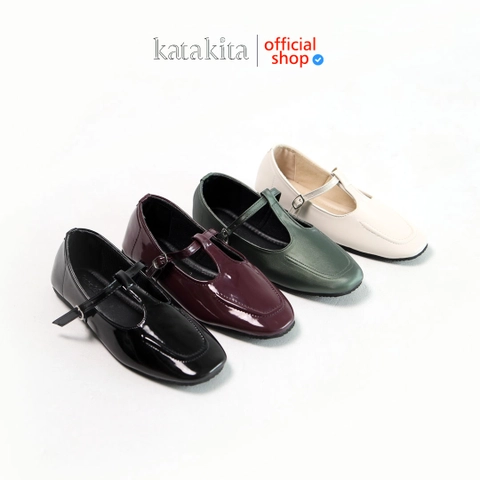 Katakita - Katakita Loretta Mary Jane Flats Shoes Wanita Sepatu Hitam Balet Women Shoes