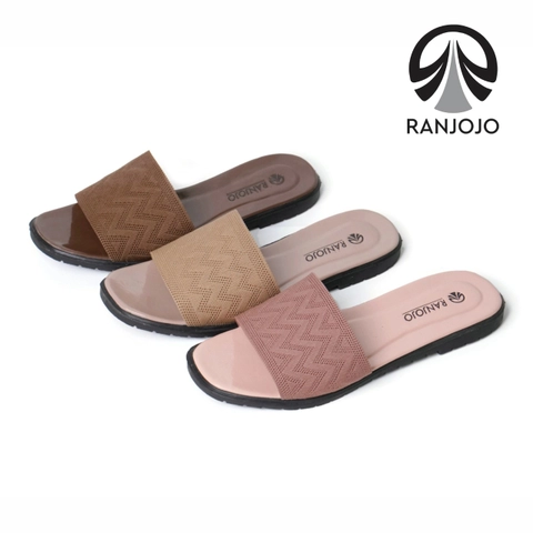 Ranjojo Sendal Slop Wanita Teplek Original Wanita terbaru Sandal Slop Cewek Rajut RJ02t RJ0