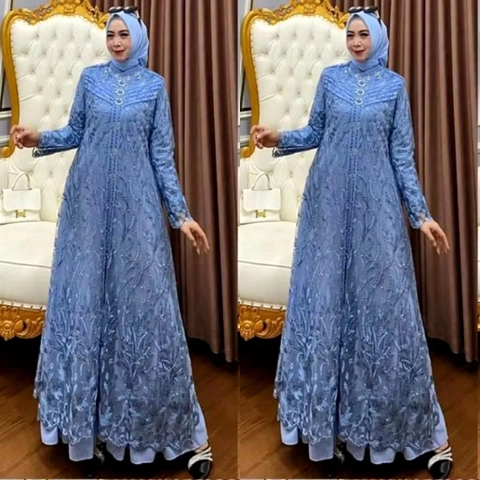 qayd - Dress Wanita/Gamis Brukat/Gamis HS1/Gamis Kondangan/Dress Pesta/Gamis Ceruty/Zallia Dress