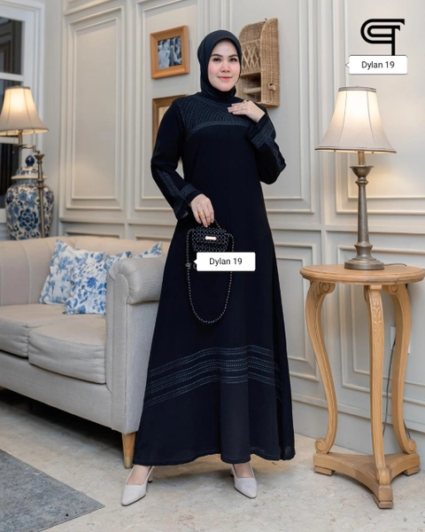 Dylan 19 [TA] - Abaya Dress Syari Hitam