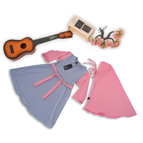 Kakakeyza official - Gamis bayi babydoll kombinasi warna set hijab usia 0 sd 12 bulan