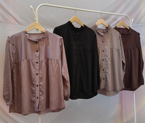 Amha Collection - BLOUSE NAYRA KEMEJA WANITA POLO LINEN