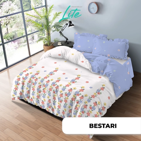 Kintakun - Kintakun LITE Bedcover Set Rumbai 180 x 200 Minimalis Bunga Microfiber 20 cm New