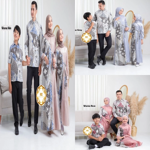 Batik Couple Keluarga Zalva Kemeja Dewasa Kemeja Anak Dress Dewasa Dress Anak