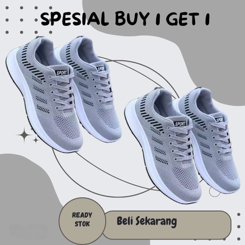 LUXIA - Spesial Buy 1 Get 1 Sepatu Kets Sneakers Sport Fashion Pria New SKC-001