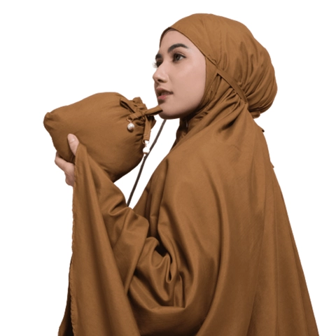 FREE IKAT RAMBUT Mukena 2in1 Travel Mutiara Resleting Katun Premium