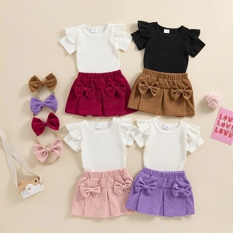 Badia Kids Fashion - Setelan Set Rok Anak Mizati Wanita Kaos dan Rok Polos Anak Wanita