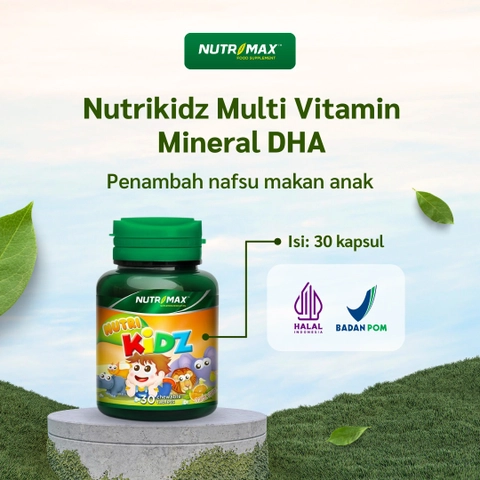 Nutrimax Nutrikidz 30 Tablet Kunyah Multi Vitamin Mineral DHA Penambah Nafsu Makan Anak