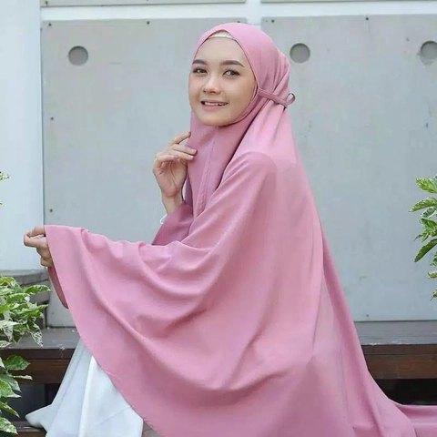TEECA - KHIMAR XXL SYARI WOLLPEACH PREMIUM BY TEECA