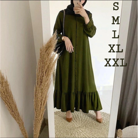 Ladee Official - Dress Bella Serut Bawah // Gamis Bella Moscrepe
