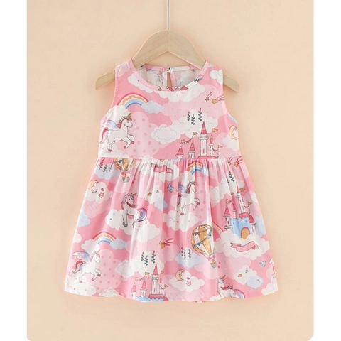 JZ - 3-5 th Dress Anak Handless A Line Katun Motif