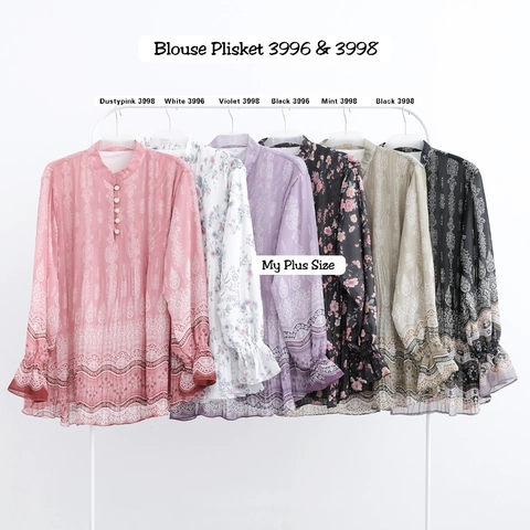 My Plus Size - Blouse Plisket Jumbo Wanita 3996 & 3998 Ld 125 cm / 135 & 145 cm / Blouse Plisket Jumbo - M