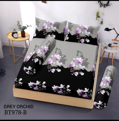 Rizky m - SPREI KATUN ADEM & LEMBUT MOTIF BUNGA GREY ORCHID