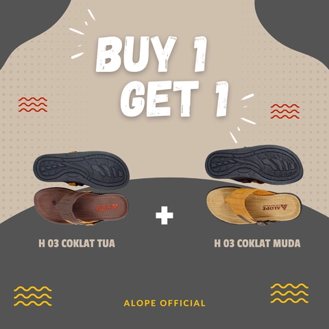 ALOPE OFFICIAL - BUY 1 GET 1 SANDAL ALOPE SANDAL PRIA JAPIT H 03 SIZE DEWASA READY 39 SAMPAI 43