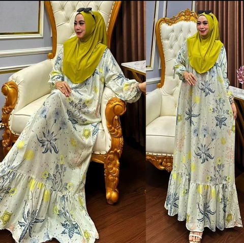 Khisna collection - New set hijab motif kekinian Lavanya jumbo standar