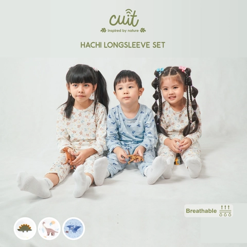 Kintakun Baby - KINTAKUN BABY X CUIT Hachi Setelan Anak Bayi Tangan Panjang Celana Panjang Anak