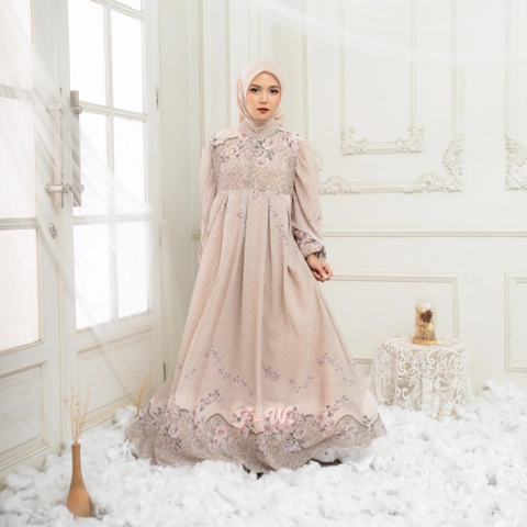 Sakura Baru - Sakura Baru X FnW - Dress Farisa Babydoll Motif Floral Flowy Anggun Elegan