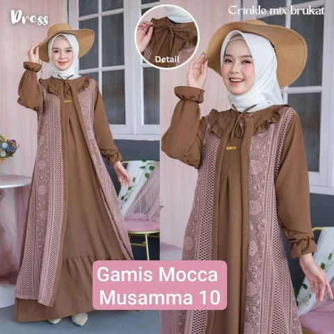Gamis Mocca/Gamis Syari/Gamis Terbaru/Gamis Kondangan/Gamis Brukat/Gamis Wanita/Musamma 10